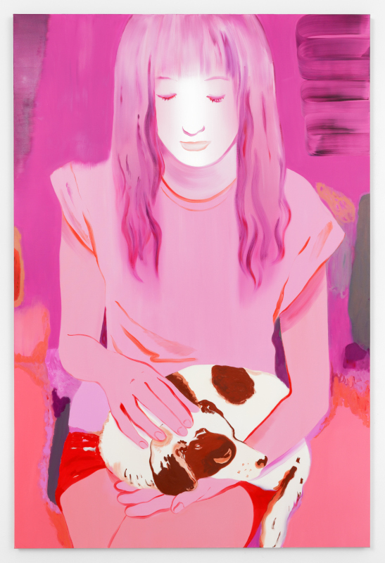 Françoise Pétrovitch. Aimer. Rompre. : Françoise Pétrovitch, Dans mes mains, 2023, huile sur toile,  240 × 130 cm © A. Mole, Courtesy Semiose, Paris © Adagp, Paris, 2023